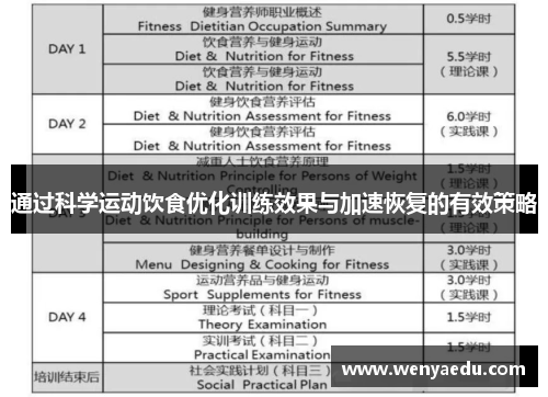通过科学运动饮食优化训练效果与加速恢复的有效策略